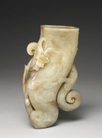 图片[2]-Jade Rhyton with Dragon and Phoenix Pattern, early Western Han dynasty, 206-141 BCE-China Archive